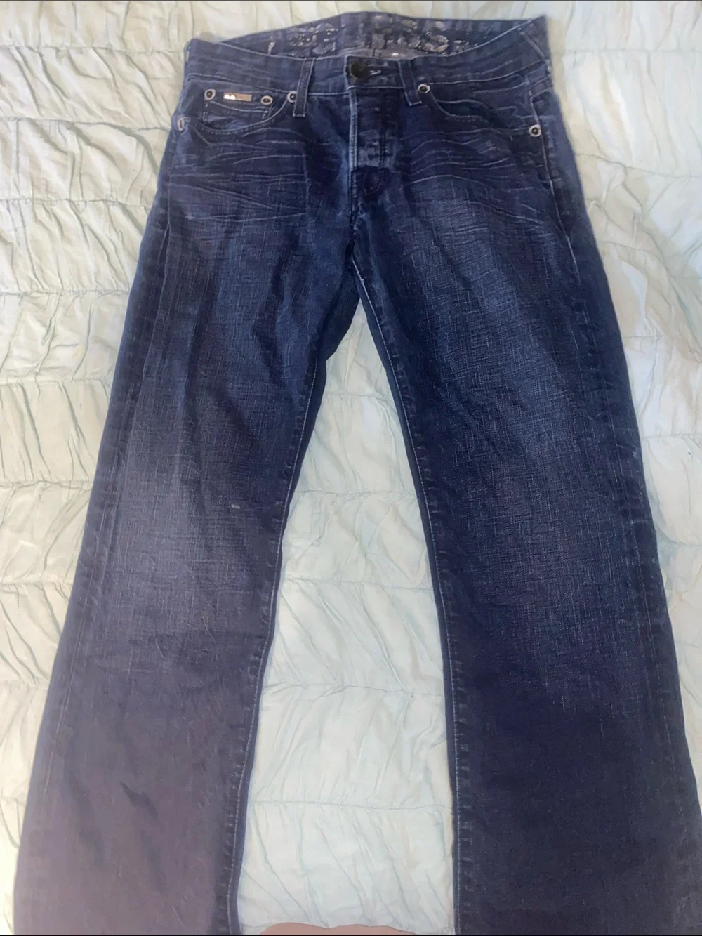GUESS Men's Navy Slim Straight Jeans
